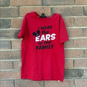 Disney Red Kids Tee with Mickey Ears Graphic Size Large
